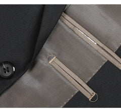 Rainwater's Luxury Collection Stretch Super 140's Wool Slim Fit Suit In Black