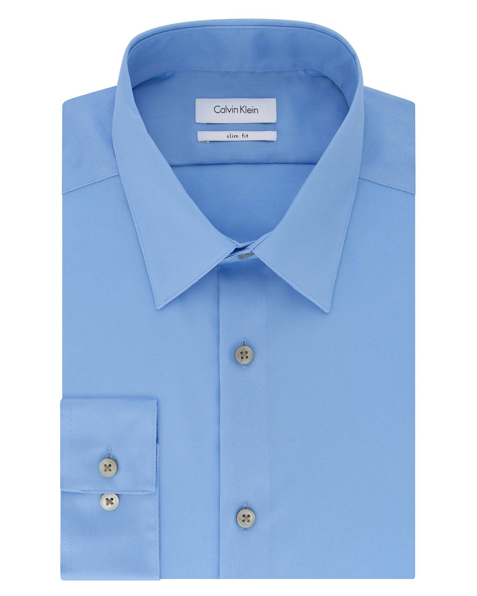Calvin Klein Slim Fit Stretch Dress Shirt in Blue - Rainwater's Men's Clothing and Tuxedo Rental