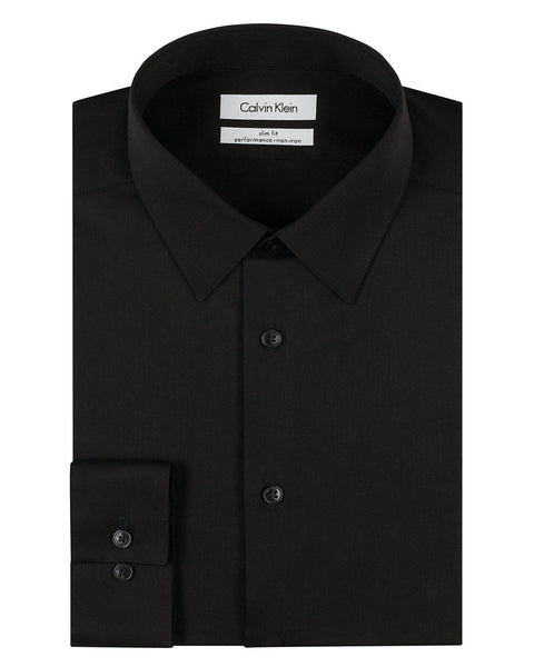 Calvin Klein Slim Fit Stretch Dress Shirt in Black - Rainwater's Men's Clothing and Tuxedo Rental