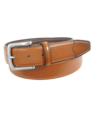 Florsheim Marshall Embossed Weave Belt in Cognac - Rainwater's Men's Clothing and Tuxedo Rental
