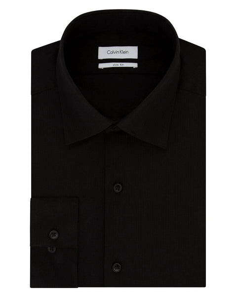 Calvin Klein Slim Fit Stretch Dress Shirt in Black Tonal Stripe - Rainwater's Men's Clothing and Tuxedo Rental