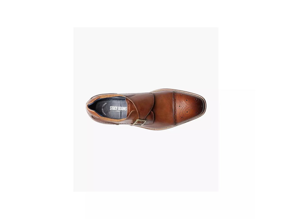 Stacy Adams Mathis Cap Toe Monk Strap Shoe in Cognac Rainwater s