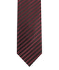 Narrow Tie & Pocket Square In Burgundy Bar Stripe - Rainwater's Men's Clothing and Tuxedo Rental