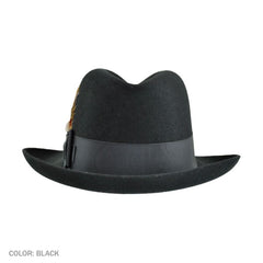 Stetson Temple Wool Felt Fedora Hat in Black - Rainwater's Men's Clothing and Tuxedo Rental