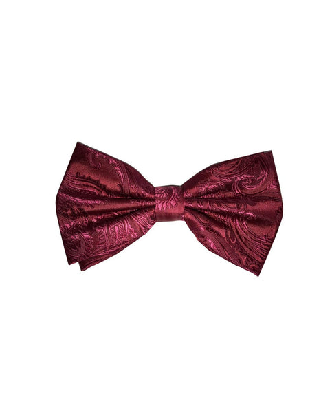Bow Tie In Paisley Pattern Burgundy - Rainwater's Men's Clothing and Tuxedo Rental