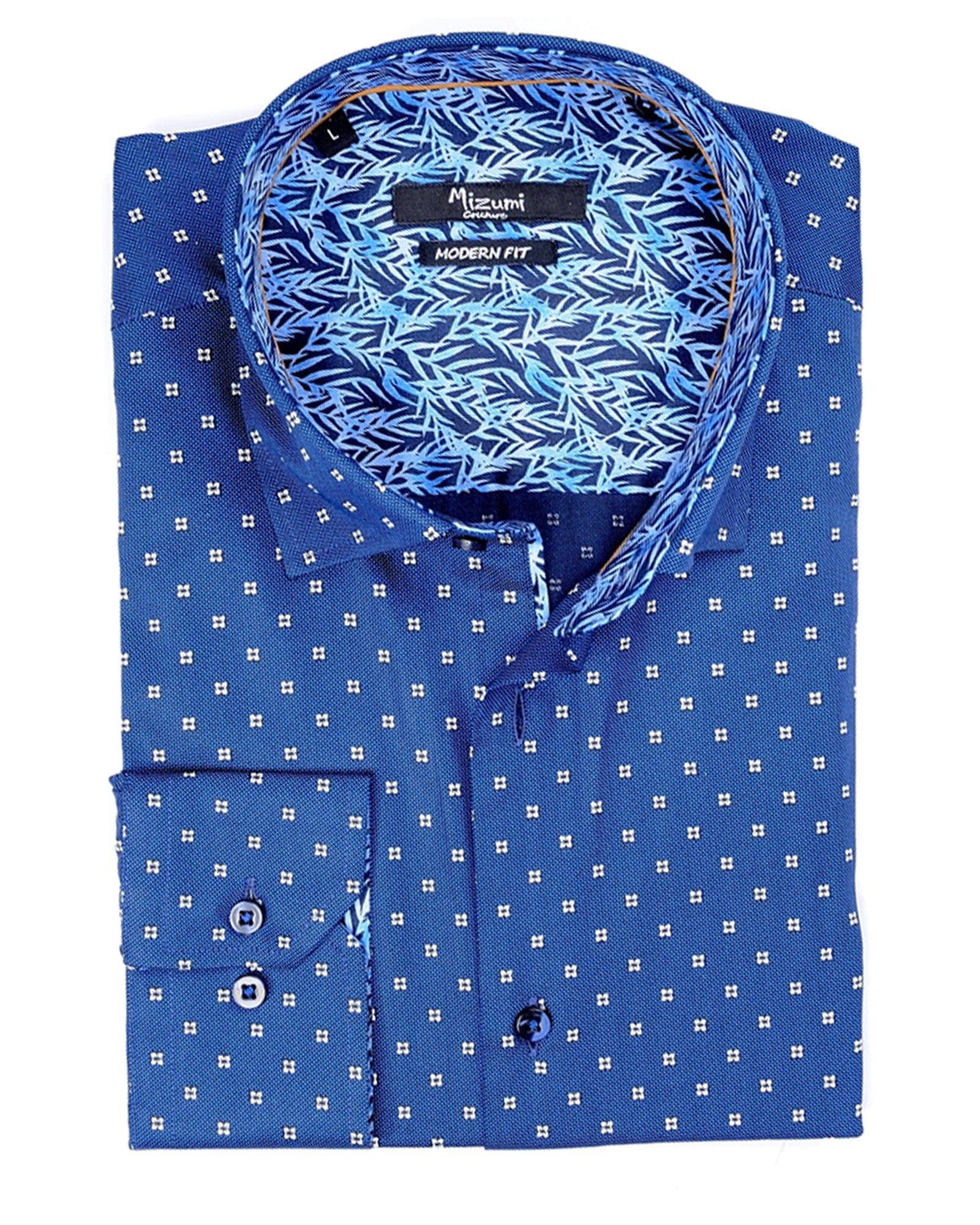 Indigo Blue Foulard Sport Shirt - Rainwater's Men's Clothing and Tuxedo Rental