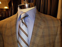 Grey Brown With Blue Windowpane 100% Wool Sport Coat - Rainwater's Men's Clothing and Tuxedo Rental