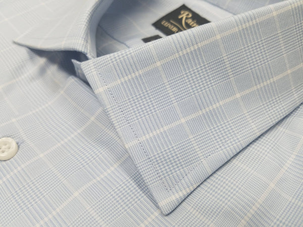 Rainwater's 120's Two Ply Glen Plaid Dress Shirt in Blue - Rainwater's Men's Clothing and Tuxedo Rental