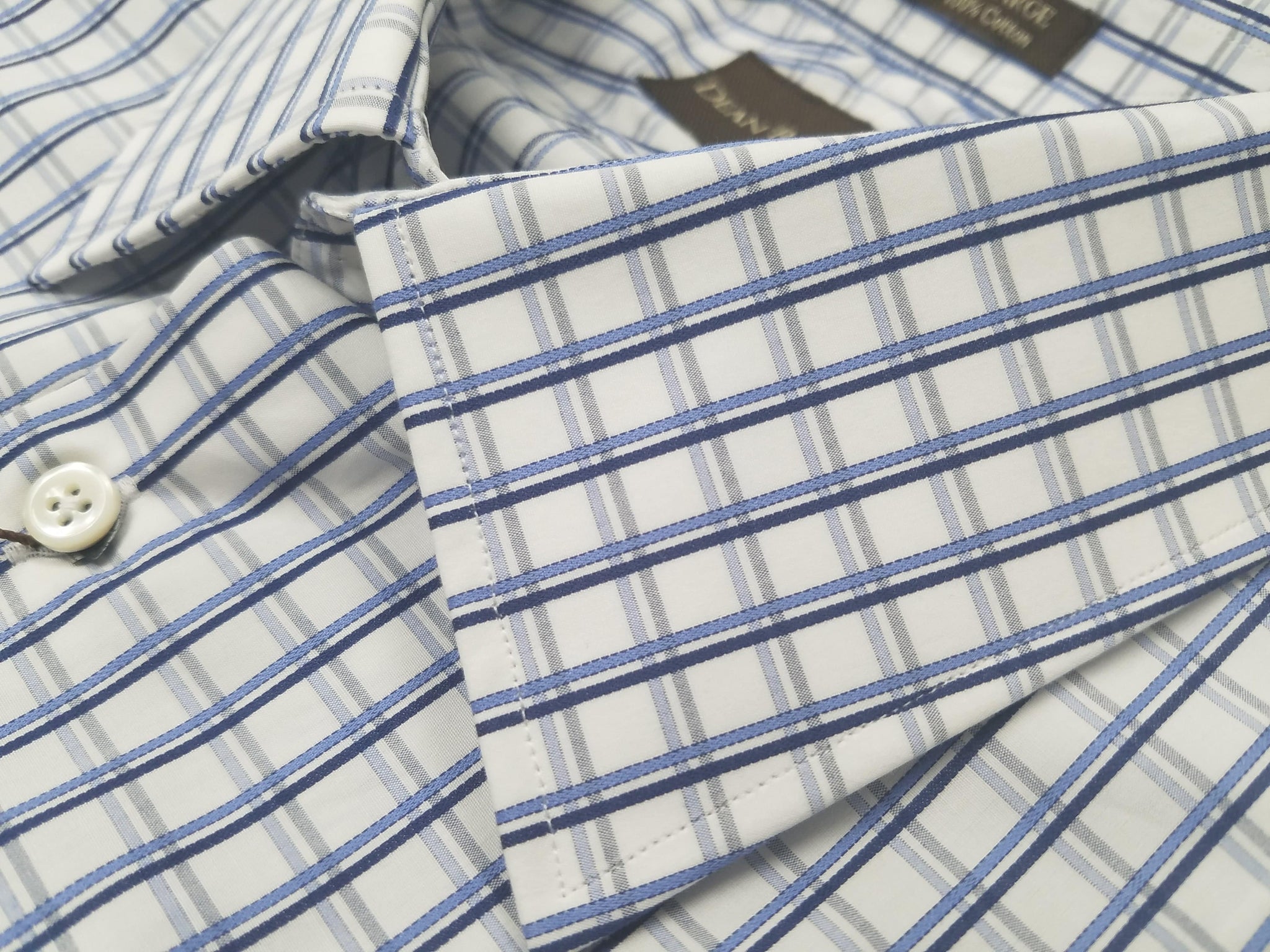 Rainwater's 120's Two Ply 100% Cotton Blue Check Dress Shirt - Rainwater's Men's Clothing and Tuxedo Rental