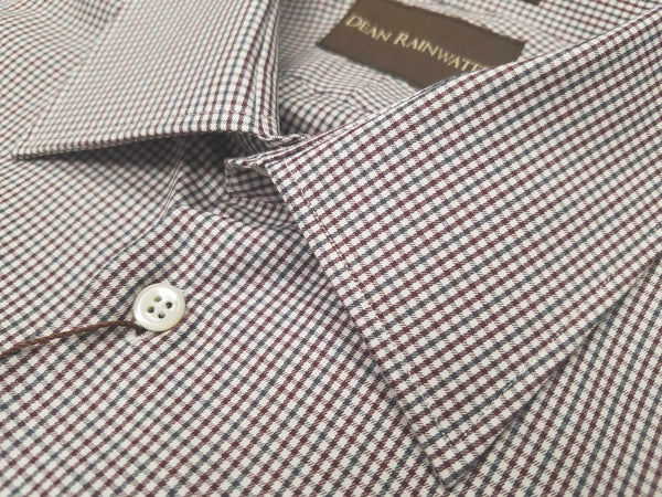 Rainwater's 120's Two Ply Cotton Burgundy Gingham Dress Shirt - Rainwater's Men's Clothing and Tuxedo Rental