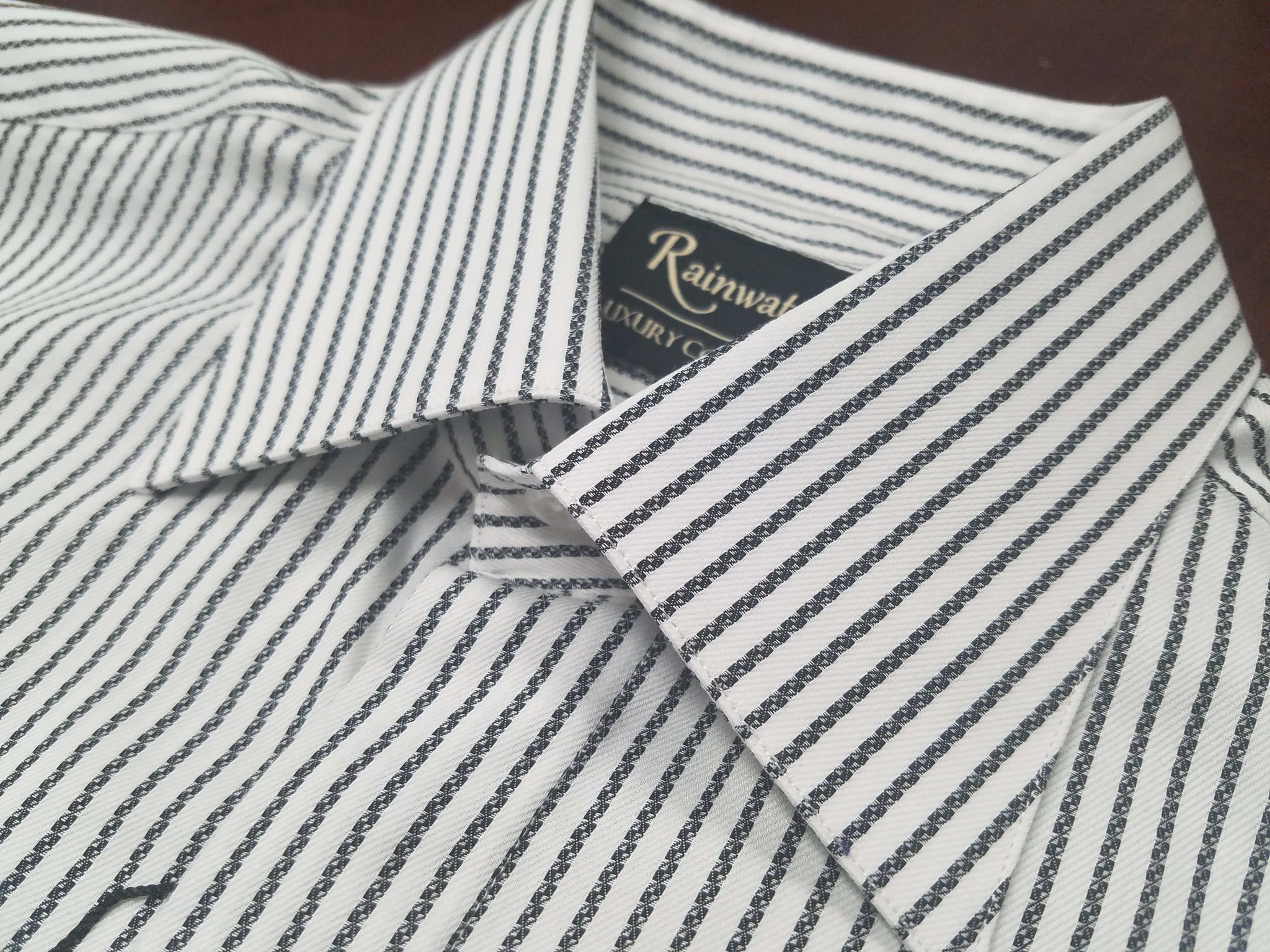 Rainwater's Luxury Collection 100% Cotton Black Stripe French Cuff Dress Shirt - Rainwater's Men's Clothing and Tuxedo Rental