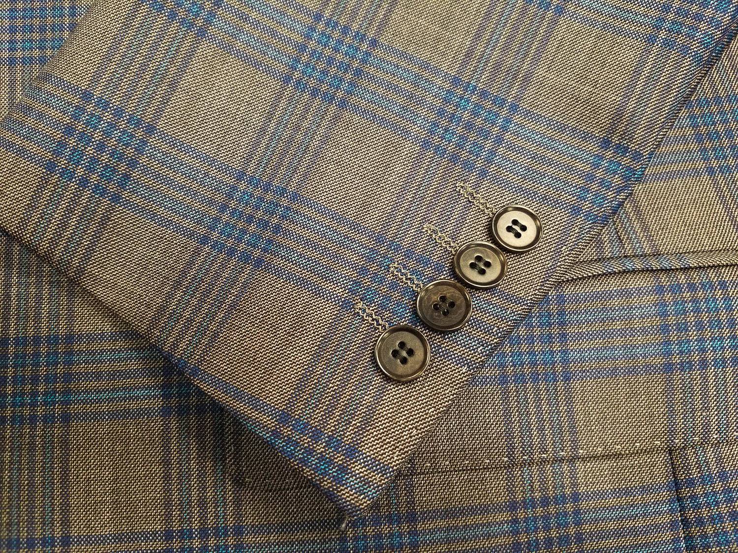 Rainwater's Luxury Collection Brown & Blue Plaid Super 150's Wool Sport Coat - Rainwater's Men's Clothing and Tuxedo Rental