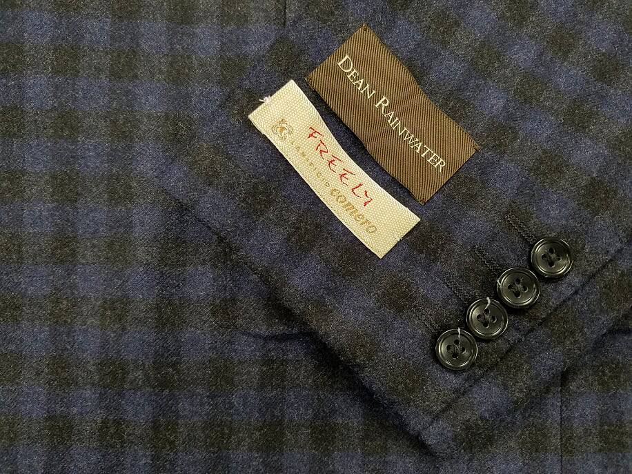 Lanificio Comero Flannel Italian Wool Blue Grey Check Sport Coat - Rainwater's Men's Clothing and Tuxedo Rental
