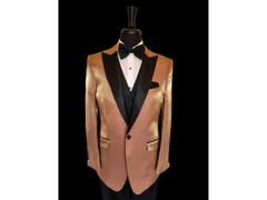 -Rainwater's -Rainwater's - Tuxedo Rental - Rose Gold Luster Peak lapel Dinner Jacket Tuxedo Rental -