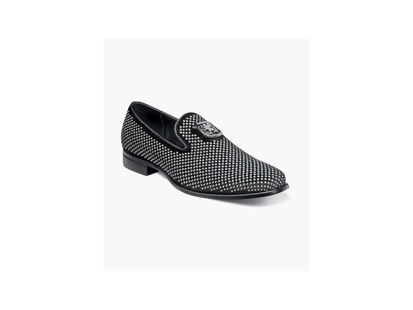 Stacy Adams Swagger Formal Loafer in Black & Silver - Rainwater's Men's Clothing and Tuxedo Rental
