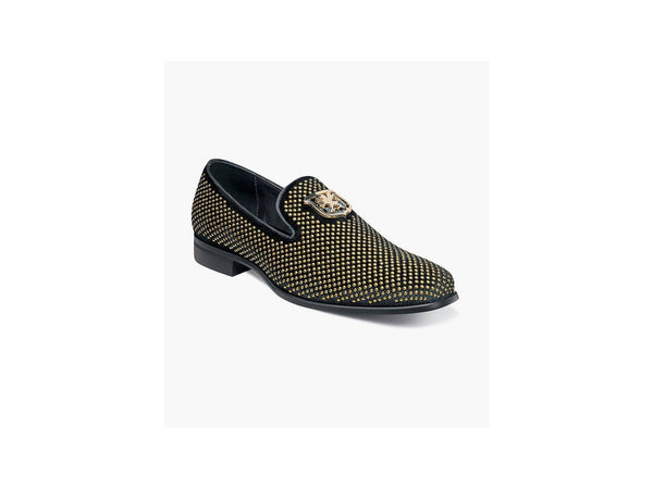 Stacy Adams Swagger Formal Loafer in Black & Gold - Rainwater's Men's Clothing and Tuxedo Rental