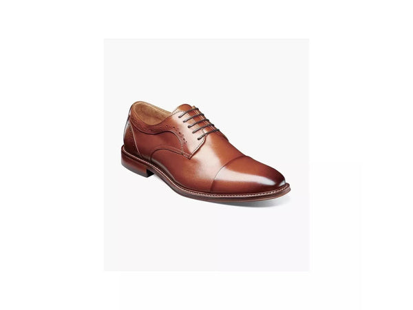 Stacy Adams Maddox Cap Toe Lace up Oxford In Cognac - Rainwater's Men's Clothing and Tuxedo Rental
