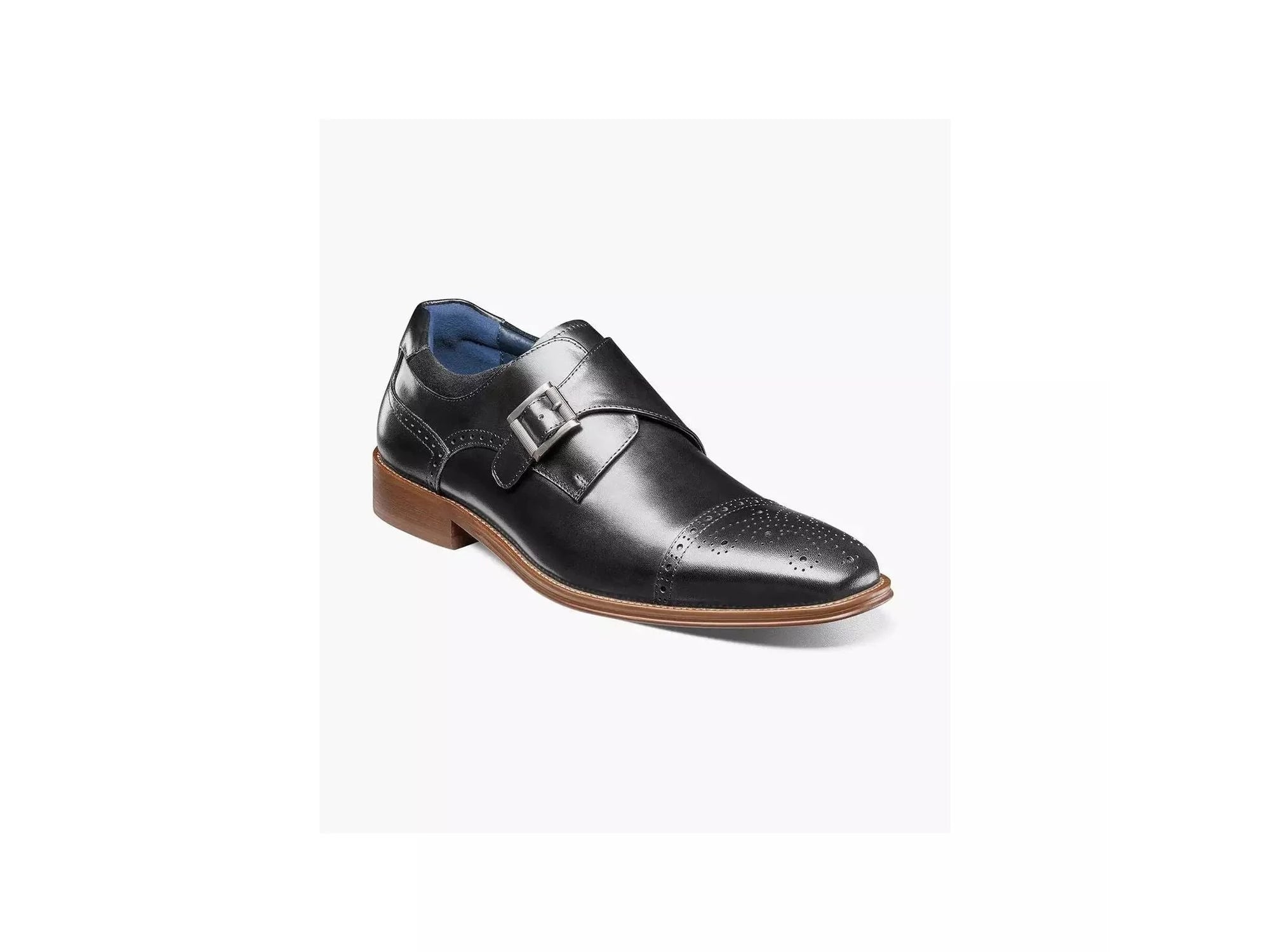 Stacy Adams Mathis Cap Toe Monk Strap Shoe in Black - Rainwater's