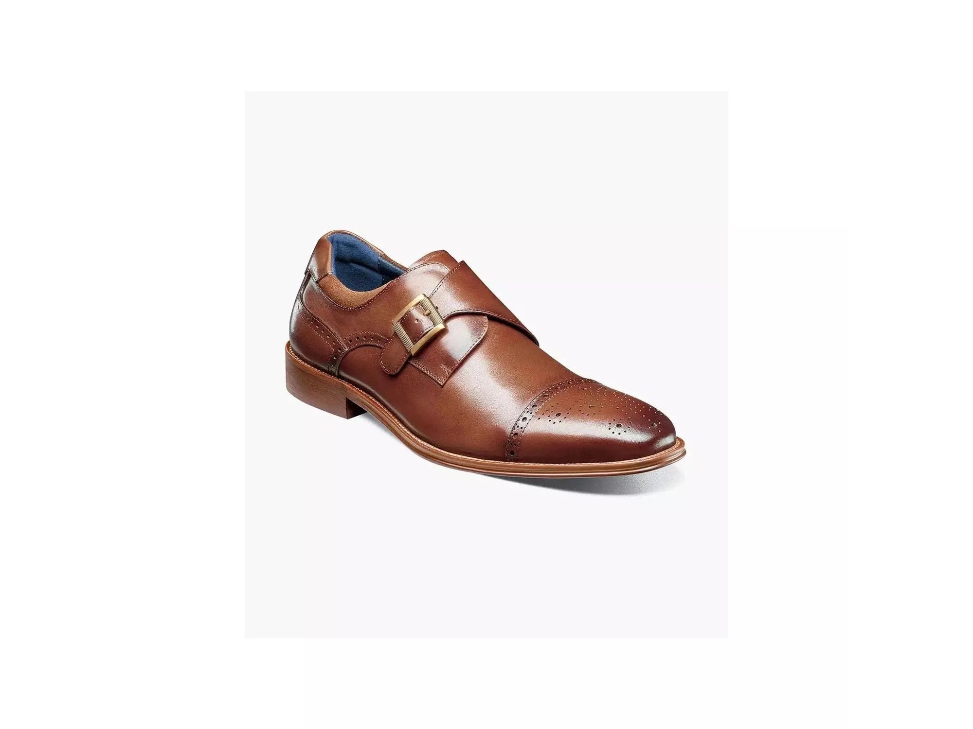 Stacy Adams Mathis Cap Toe Monk Strap Shoe in Cognac - Rainwater's