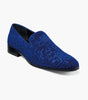 Stacy Adams Saunders Debossed Velour Slip On Loafer in Royal