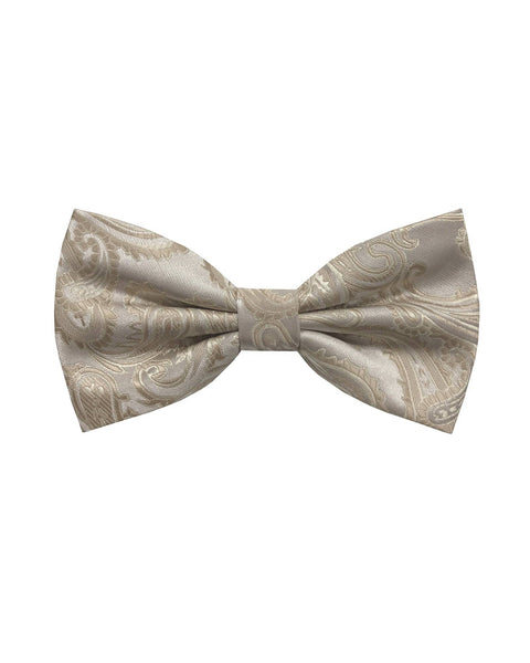 Bow Tie In Paisley Pattern Champagne - Rainwater's Men's Clothing and Tuxedo Rental