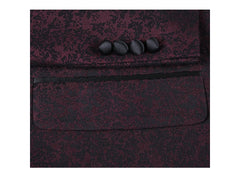 -Rainwater's -Rainwater's - Tuxedo Rental - Burgundy Pattern Peak Lapel Dinner Jacket Tuxedo Rental -