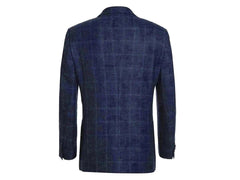 -Rainwater's -Rainwater's - Sport Coats & Blazers - Rainwater's Navy Window Pane Classic Fit Wool & Linen Sport Coat -