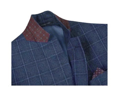 -Rainwater's -Rainwater's - Sport Coats & Blazers - Rainwater's Deep Blue Plaid Classic Fit Super 140's Wool Sport Coat -