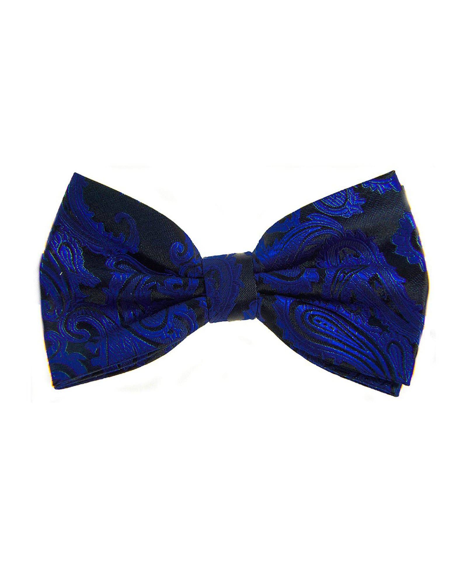 Bow Tie In Paisley Pattern Royal & Black - Rainwater's Men's Clothing and Tuxedo Rental