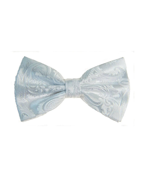 Bow Tie In Paisley Pattern White