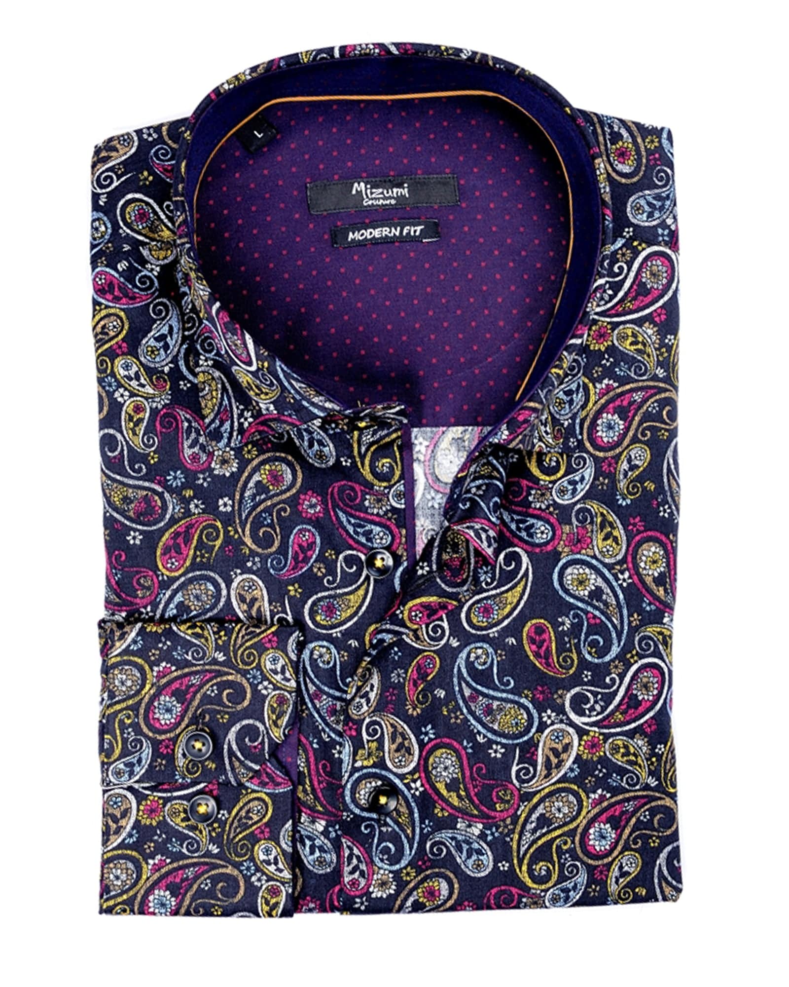Black With Multi-Colored Paisley Sport Shirt - Rainwater's Men's Clothing and Tuxedo Rental