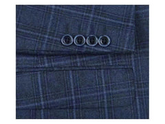 -Rainwater's -Rainwater's - Sport Coats & Blazers - Rainwater's Deep Blue Plaid Classic Fit Super 140's Wool Sport Coat -