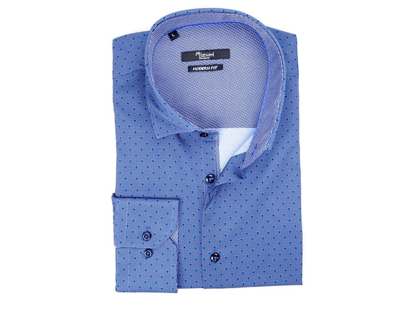 Deep Blue Dot Print Sport Shirt - Rainwater's Men's Clothing and Tuxedo Rental
