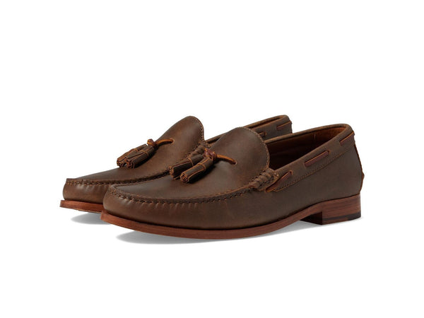 -Rainwater's -USA Name Brand - Shoes - Baldwin Tassel Loafer In Brown American Full Grain Leather -