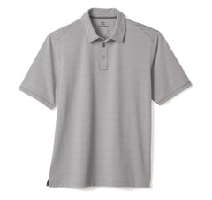 Johnston & Murphy Polo Shirt in Grey & White Narrow Stripe - Rainwater's Men's Clothing and Tuxedo Rental