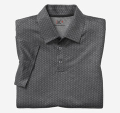 Johnston & Murphy Polo Shirt in Black & Grey Neat Pattern - Rainwater's Men's Clothing and Tuxedo Rental
