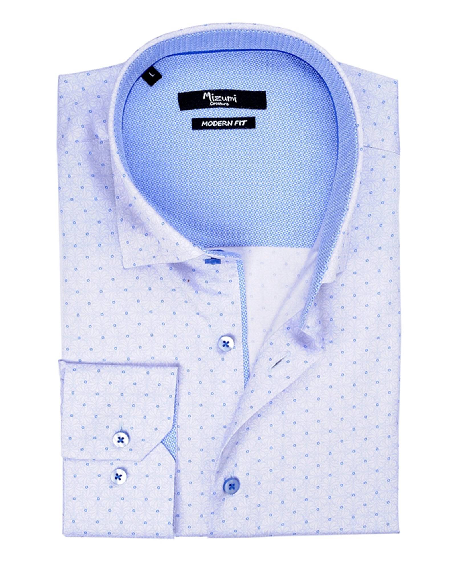 Light Blue Tiny Circle Neat Print Sport Shirt - Rainwater's Men's Clothing and Tuxedo Rental
