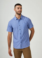 7 Diamonds Athens Short Sleeve Shirt In Light Blue