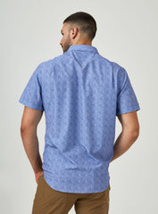 7 Diamonds Athens Short Sleeve Shirt In Light Blue