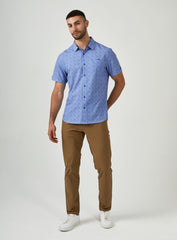 7 Diamonds Athens Short Sleeve Shirt In Light Blue