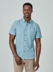 7 Diamonds Masone Short Sleeve Shirt In Seafoam