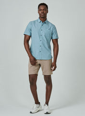 7 Diamonds Masone Short Sleeve Shirt In Seafoam