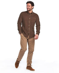Barbour Cord 2 Cordoroy Button Down Collar Tailored Button Up Shirt In Brown - Rainwater's Men's Clothing and Tuxedo Rental