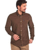Barbour Cord 2 Cordoroy Button Down Collar Tailored Button Up Shirt In Brown - Rainwater's Men's Clothing and Tuxedo Rental