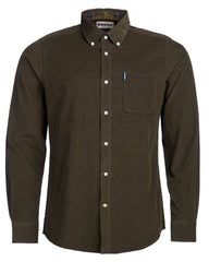Barbour Cord 2 Cordoroy Button Down Collar Tailored Button Up Shirt In Forest - Rainwater's Men's Clothing and Tuxedo Rental