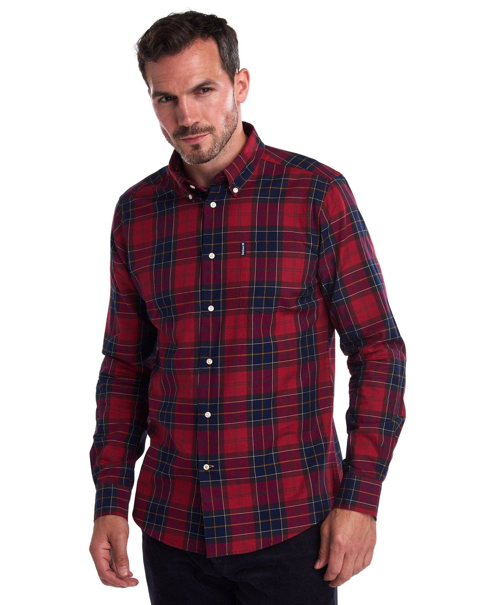Clothing Mens Barbour Tartan Shirt Barbour Wetheram Red Tartan