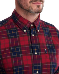 Barbour Wetheram Red Tartan Plaid Button Down Collar Shirt in Tailored Fit - Rainwater's Men's Clothing and Tuxedo Rental