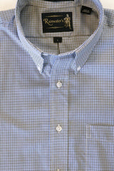 Black & Blue Mini Check Plaid Wrinkle Free Button Down Sport Shirt by Rainwater's - Rainwater's Men's Clothing and Tuxedo Rental