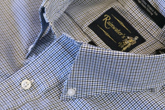 Black & Blue Mini Check Plaid Wrinkle Free Button Down Sport Shirt by Rainwater's - Rainwater's Men's Clothing and Tuxedo Rental