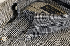 Black & White with Brown Plaid Button Down Wrinkle Free Sport Shirt by Rainwater's - Rainwater's Men's Clothing and Tuxedo Rental